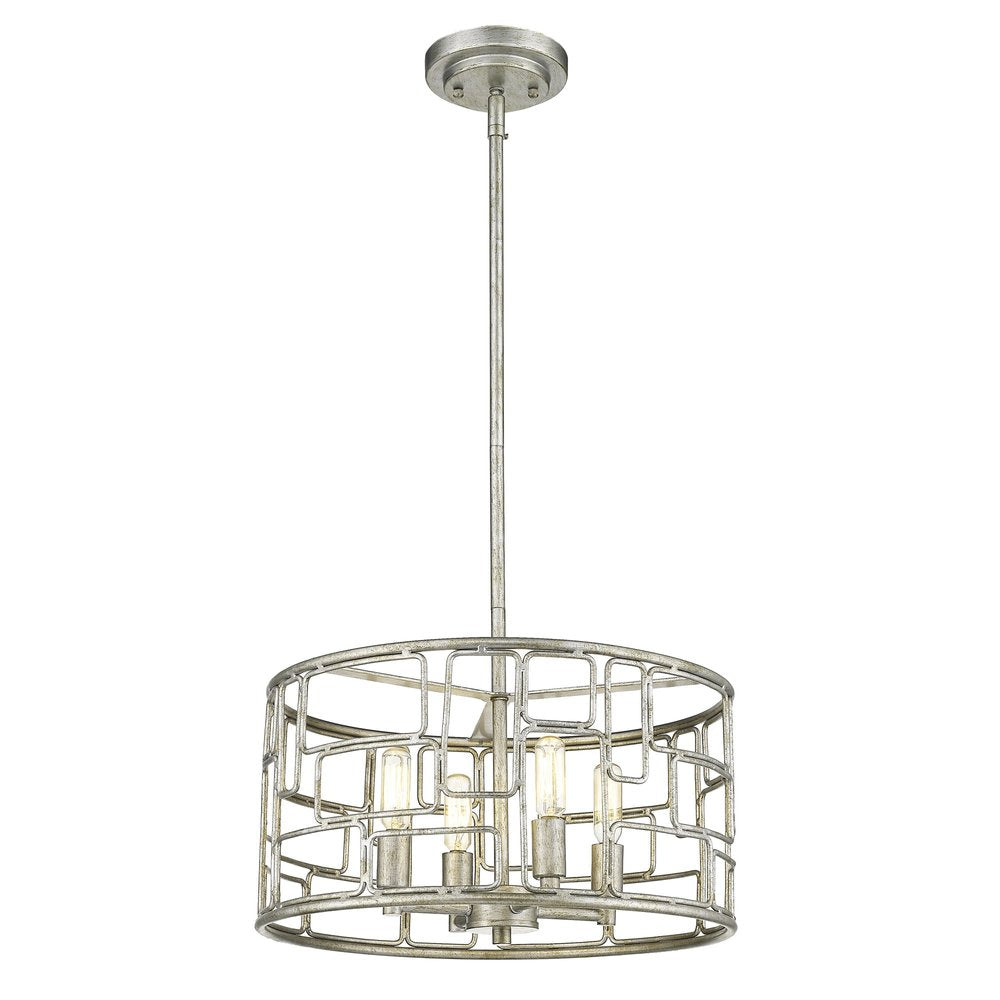 Amoret 4-Light Antique Silver Convertible Pendant HomeRoots
