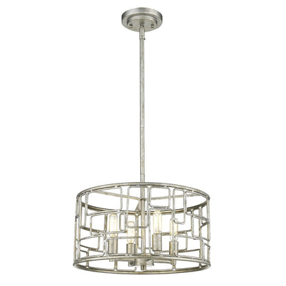Amoret 4-Light Antique Silver Convertible Pendant HomeRoots