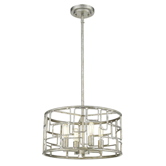 Amoret 4-Light Antique Silver Convertible Pendant HomeRoots