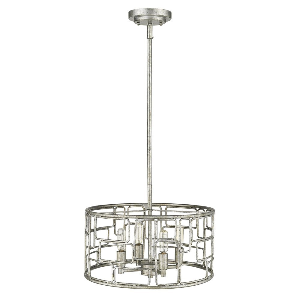Amoret 4-Light Antique Silver Convertible Pendant HomeRoots