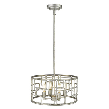 Amoret 4-Light Antique Silver Convertible Pendant HomeRoots