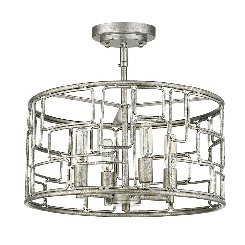 Amoret 4-Light Antique Silver Convertible Pendant HomeRoots