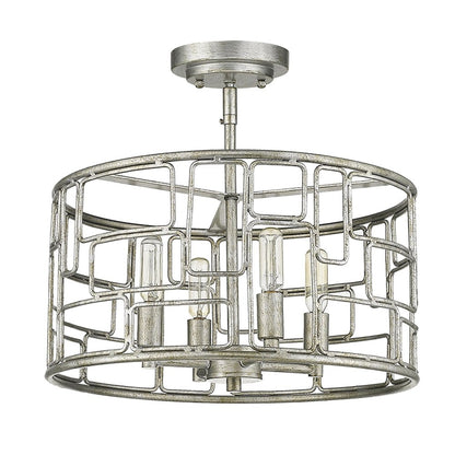Amoret 4-Light Antique Silver Convertible Pendant HomeRoots