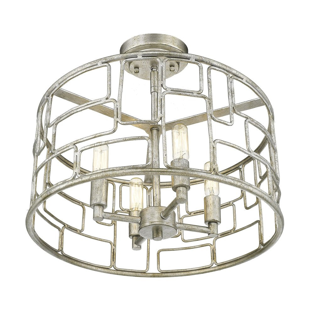 Amoret 4-Light Antique Silver Convertible Pendant HomeRoots