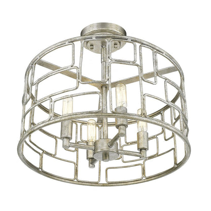 Amoret 4-Light Antique Silver Convertible Pendant HomeRoots