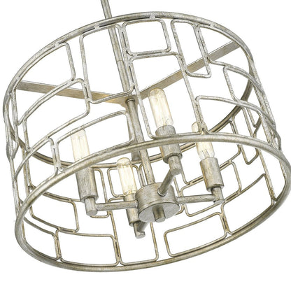 Amoret 4-Light Antique Silver Convertible Pendant HomeRoots