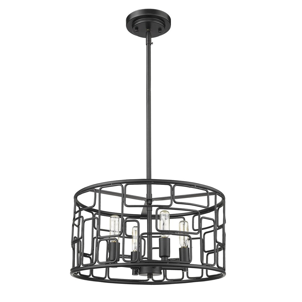 Amoret 4-Light Matte Black Convertible Pendant — view 1