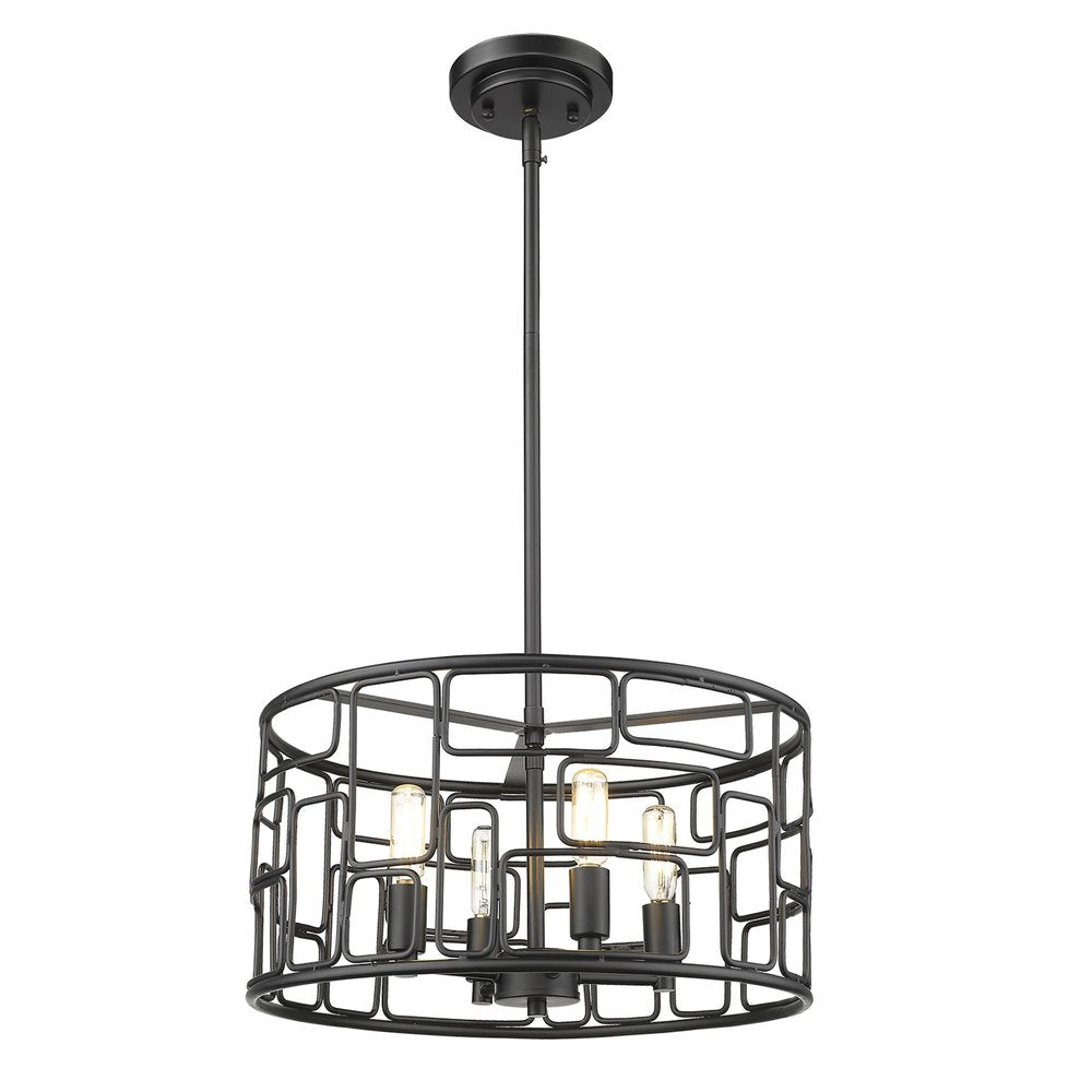 Amoret 4-Light Matte Black Convertible Pendant — view 2