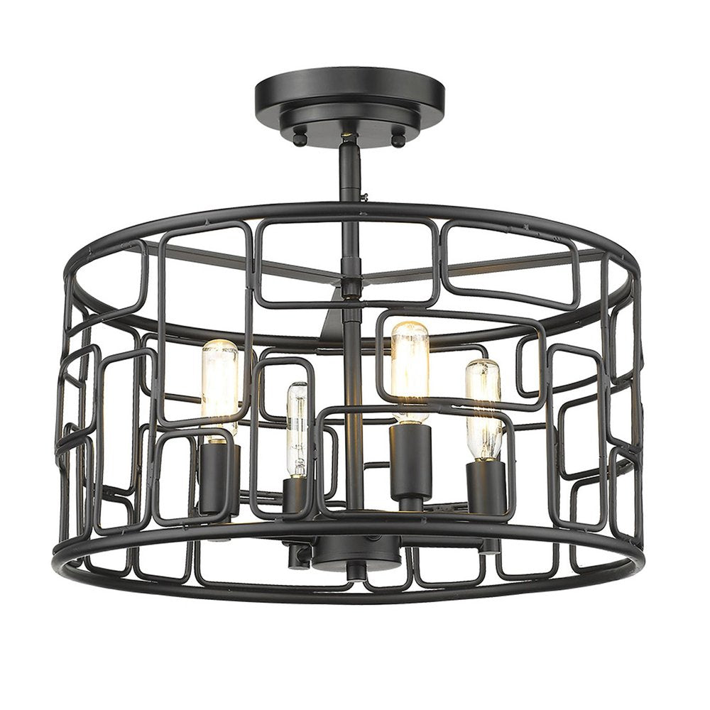 Amoret 4-Light Matte Black Convertible Pendant HomeRoots