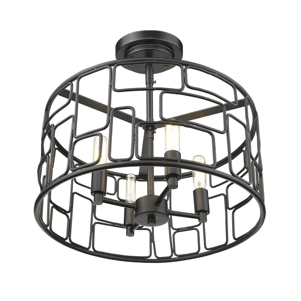 Amoret 4-Light Matte Black Convertible Pendant HomeRoots