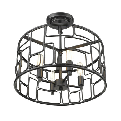 Amoret 4-Light Matte Black Convertible Pendant HomeRoots