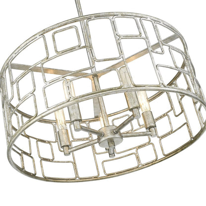 Amoret 5-Light Antique Silver Convertible Pendant HomeRoots