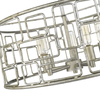 Amoret 5-Light Antique Silver Convertible Pendant HomeRoots