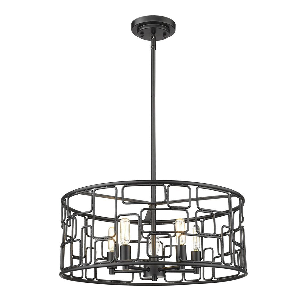 Amoret 5-Light Matte Black Convertible Pendant — view 2