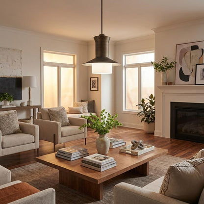 Greta 1-Light Raw Brass Pendant With Gloss White Interior And Etched Glass Shade HomeRoots