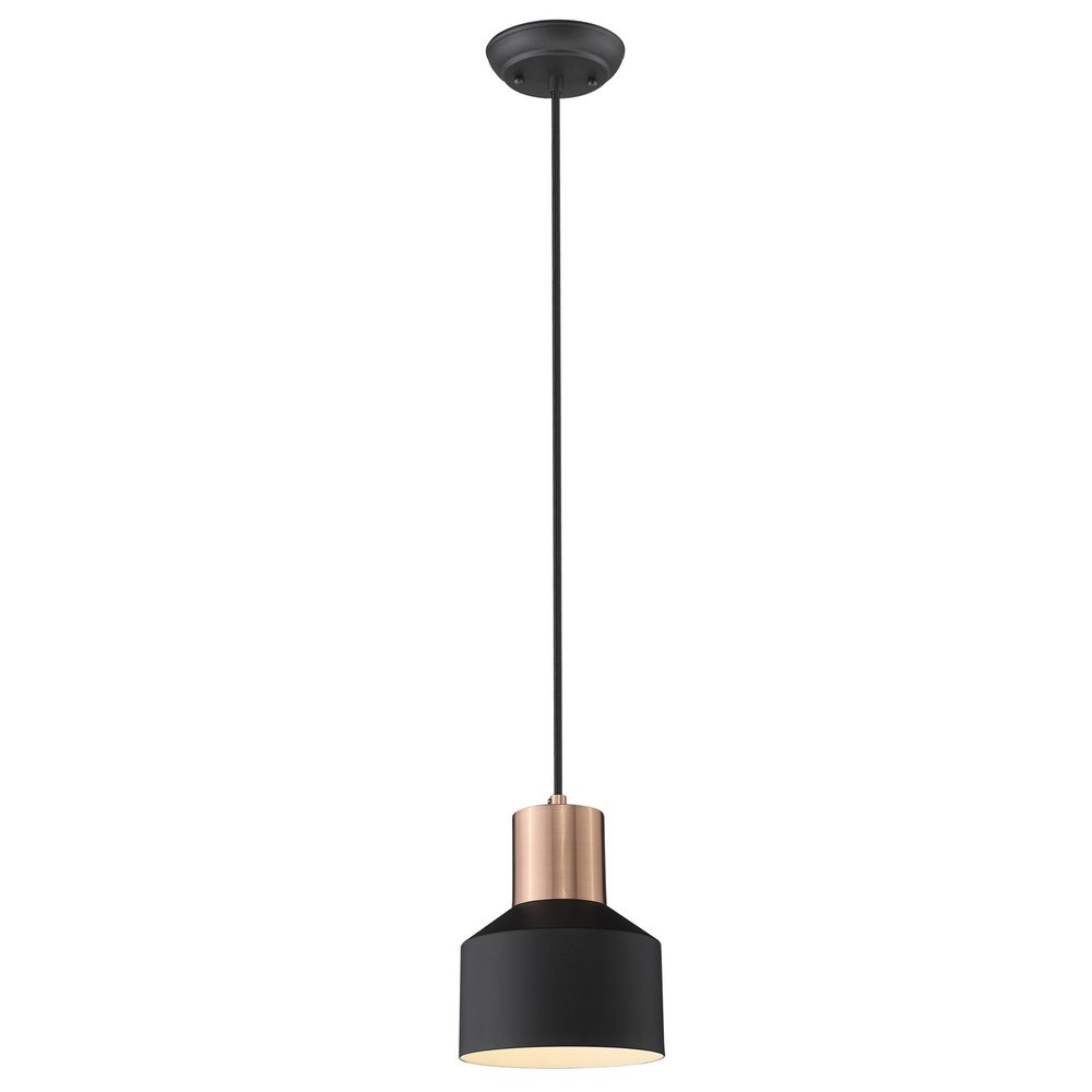 Matte Black and Rose Gold Pendant Hanging Light — view 2