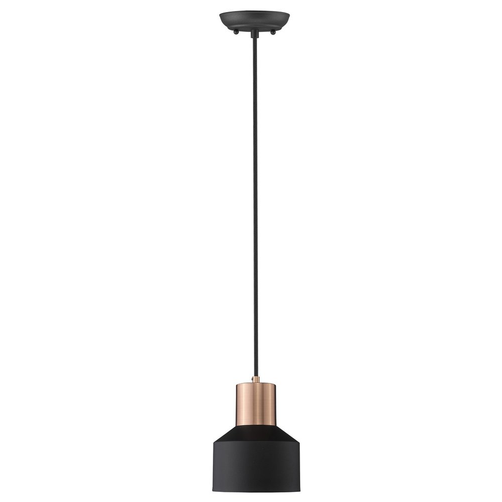 Matte Black and Rose Gold Pendant Hanging Light — view 3