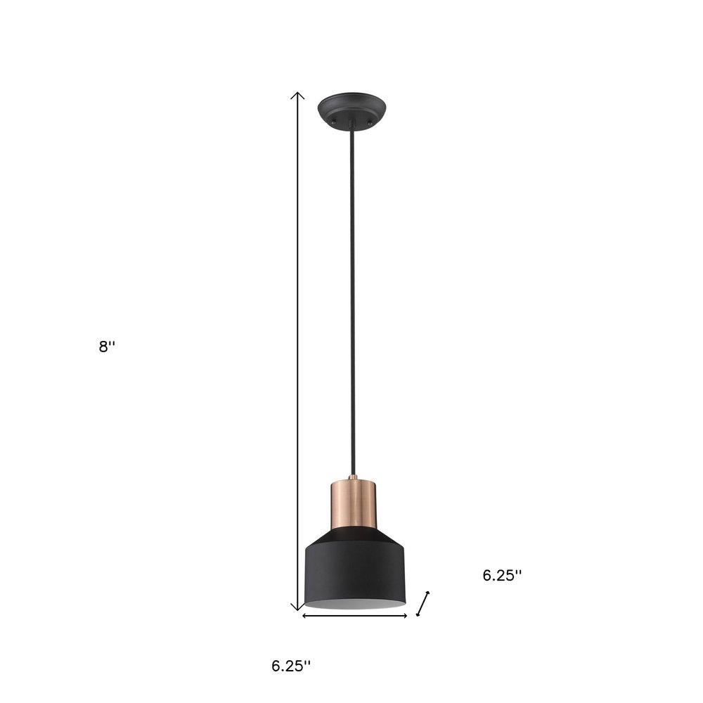 Matte Black and Rose Gold Pendant Hanging Light HomeRoots