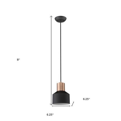 Matte Black and Rose Gold Pendant Hanging Light HomeRoots