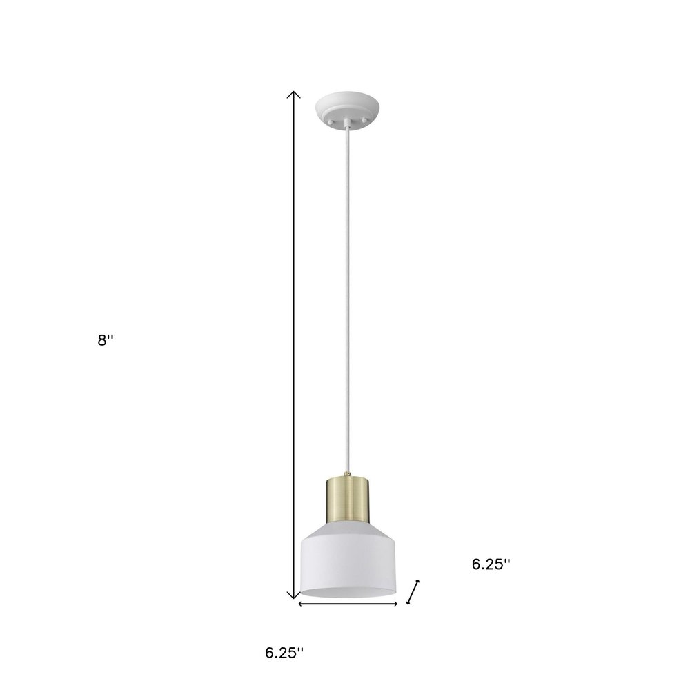 White and Gold Pendant Hanging Light HomeRoots