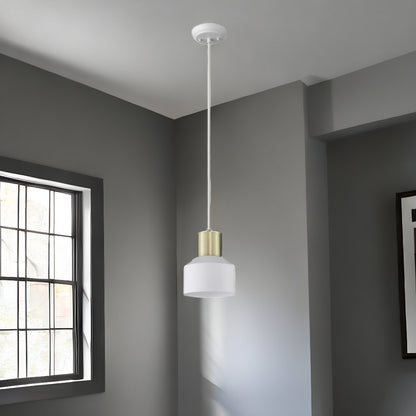 White and Gold Pendant Hanging Light HomeRoots