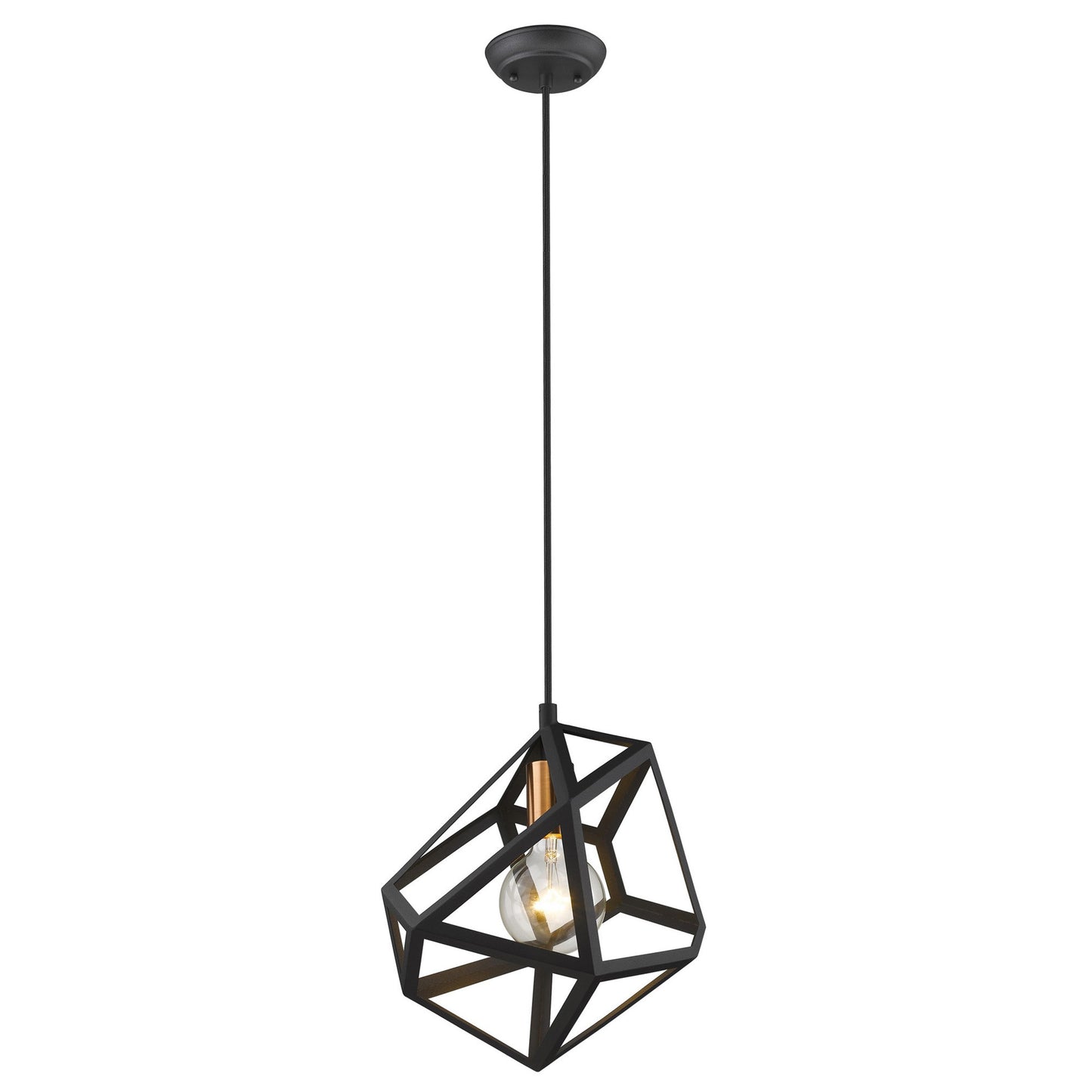 Hedron 1-Light Matte Black Pendant