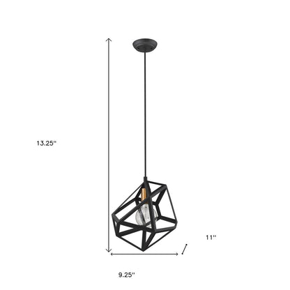 Hedron 1-Light Matte Black Pendant HomeRoots