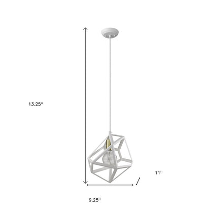 Hedron 1-Light White Pendant HomeRoots