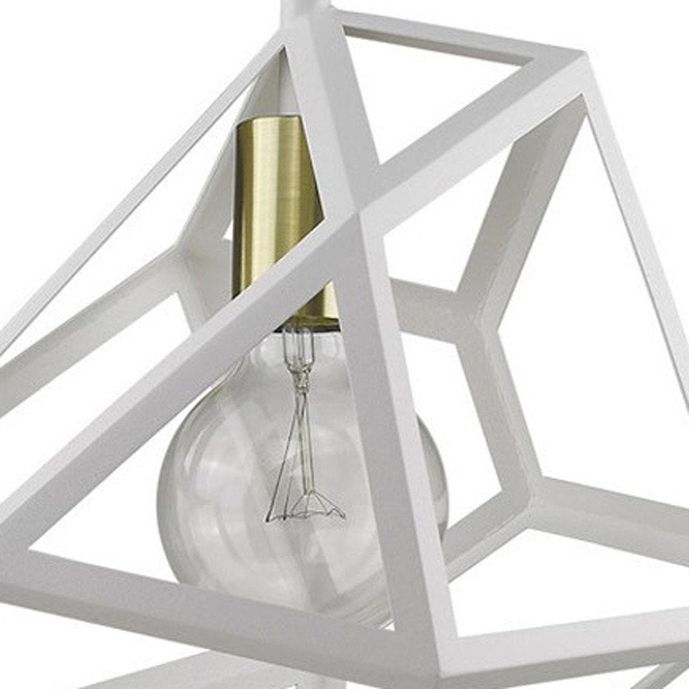 Hedron 1-Light White Pendant HomeRoots