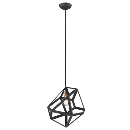 Hedron 1-Light Matte Black Pendant HomeRoots