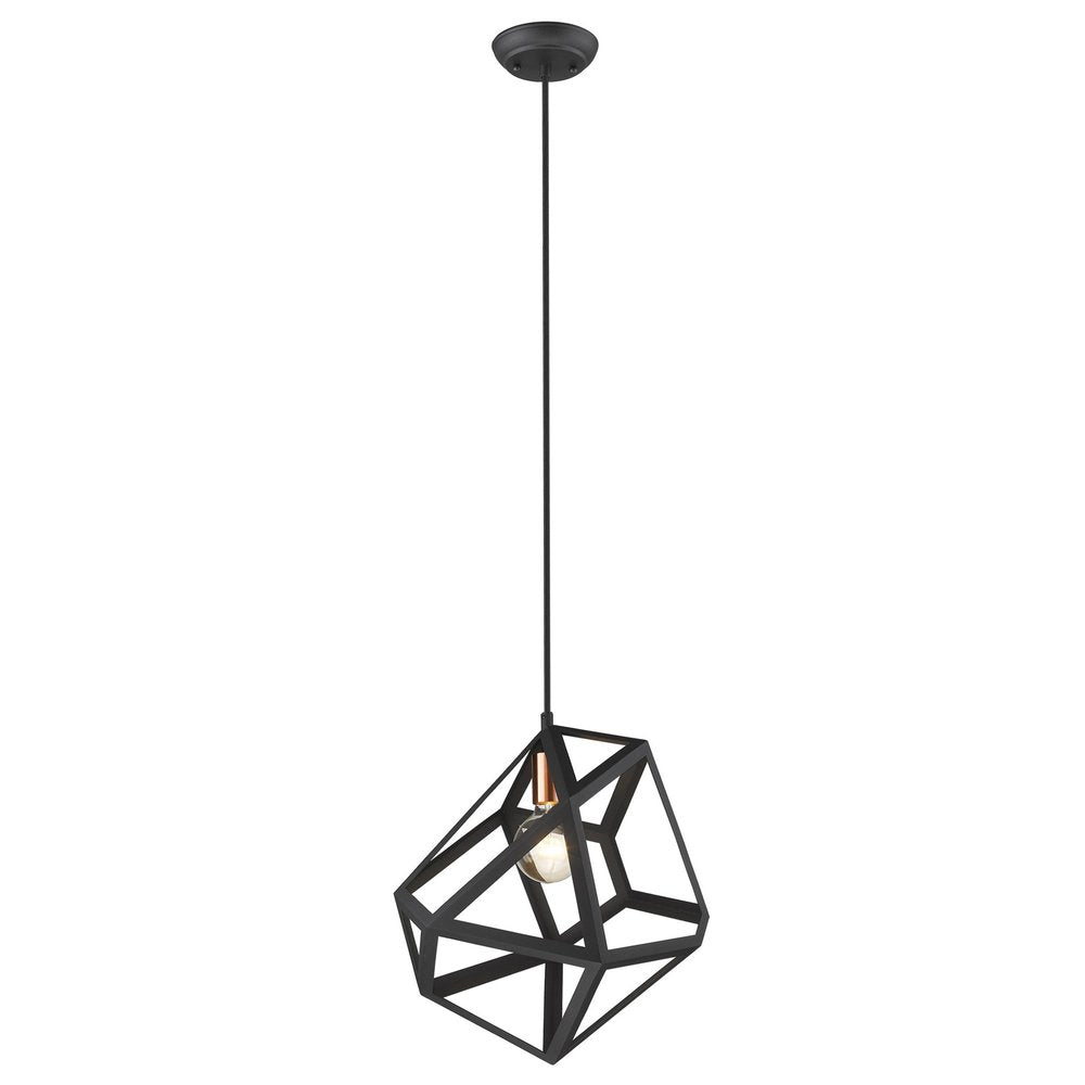 Hedron 1-Light Matte Black Pendant — view 2