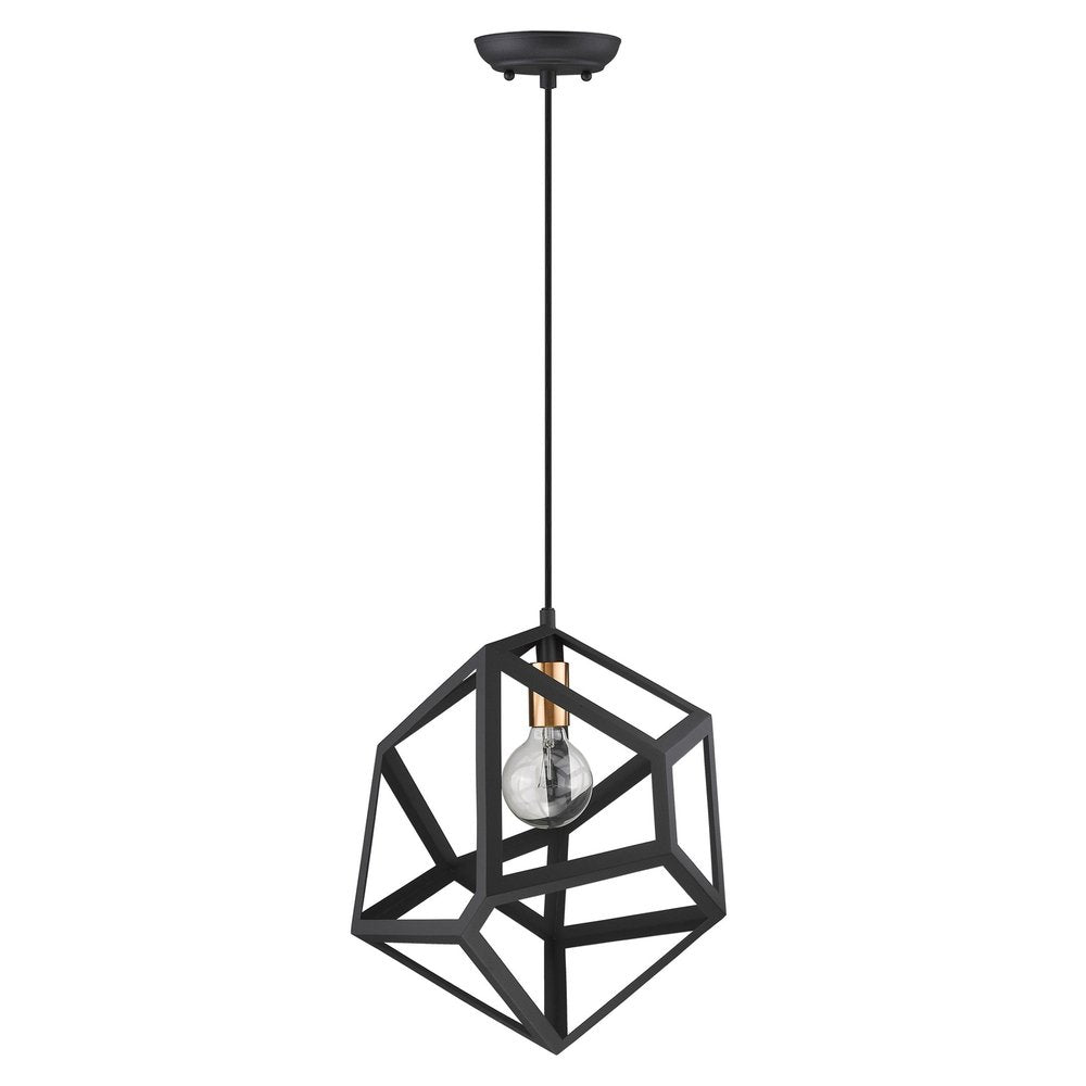 Hedron 1-Light Matte Black Pendant — view 3