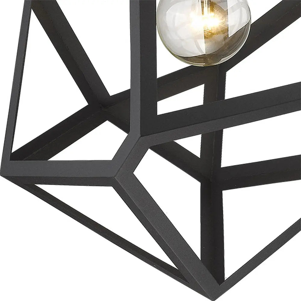 Hedron 1-Light Matte Black Pendant HomeRoots