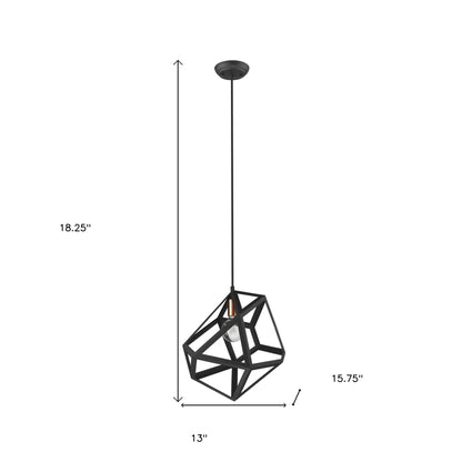 Hedron 1-Light Matte Black Pendant