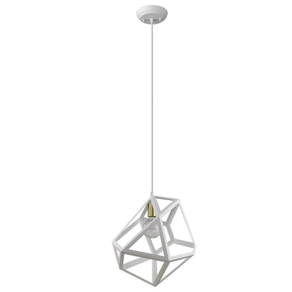 Hedron 1-Light White Pendant HomeRoots
