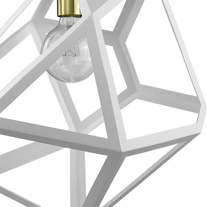 Hedron 1-Light White Pendant HomeRoots