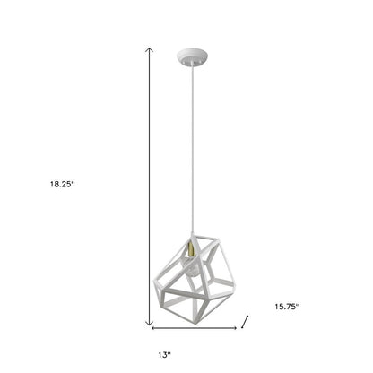 Hedron 1-Light White Pendant HomeRoots