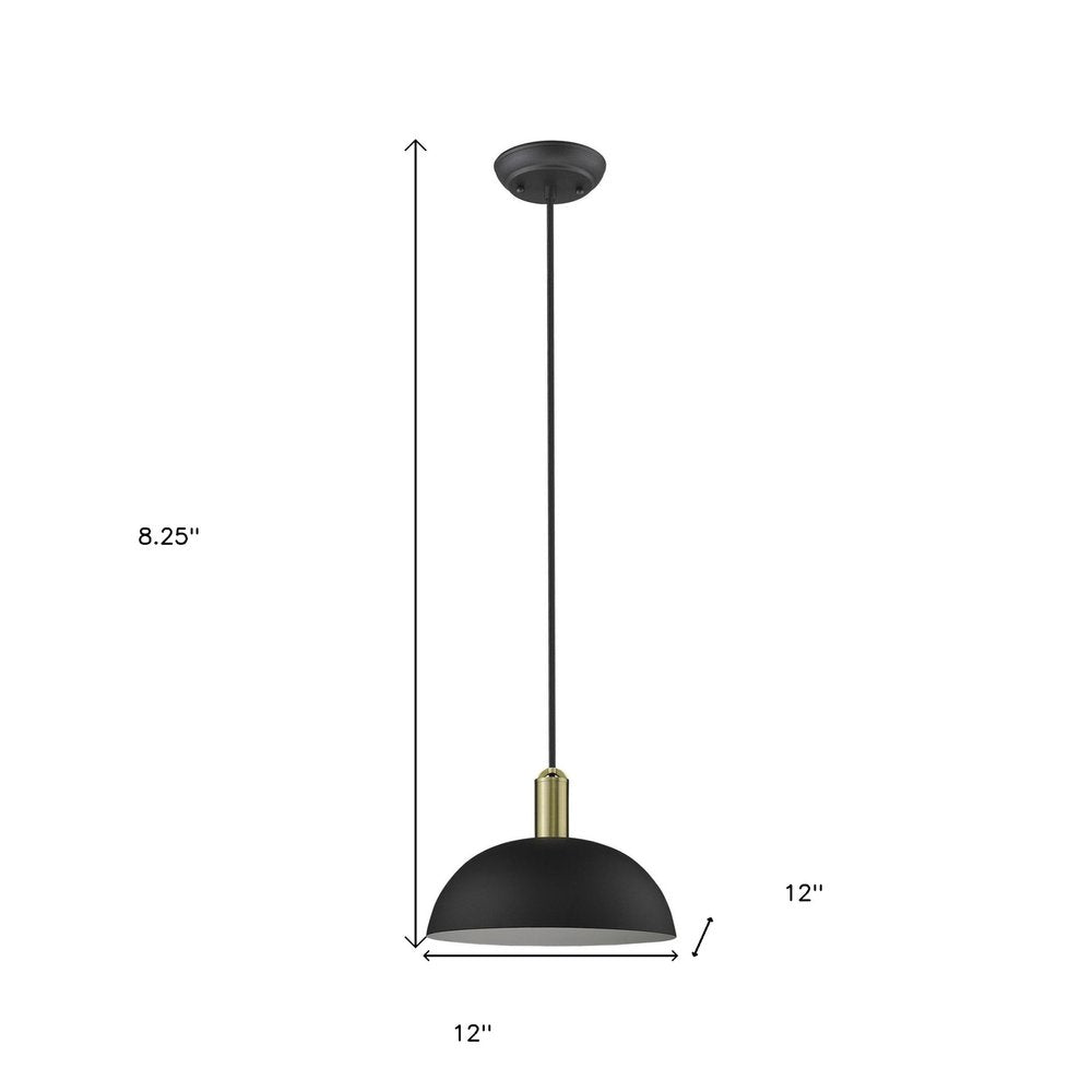 Ingo 1-Light Matte Black Pendant HomeRoots