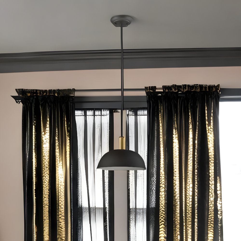 Ingo 1-Light Matte Black Pendant HomeRoots