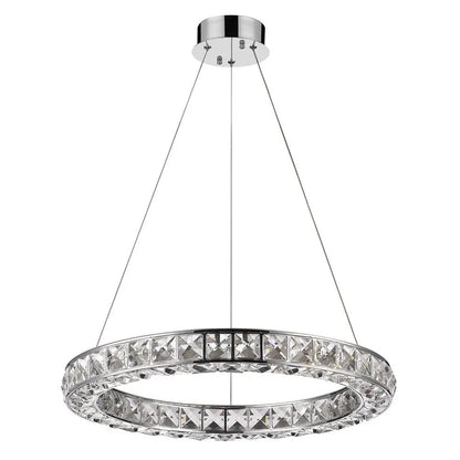 Silver Faux Crystal Bling Ring LED Hanging Light HomeRoots