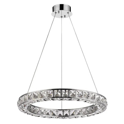 Silver Faux Crystal Bling Ring LED Hanging Light HomeRoots