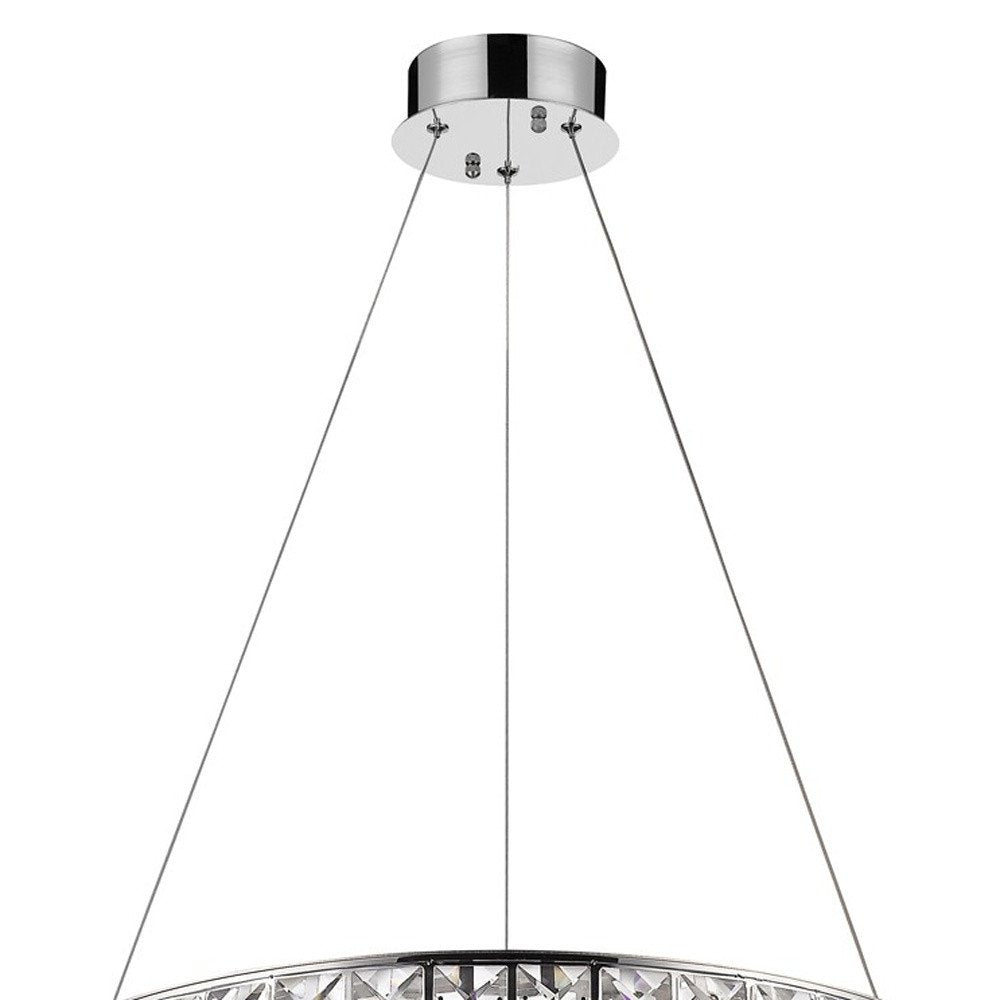 Silver Unique Statement Metal and Glass LED Dimmable Chandelier With Silver Shades HomeRoots