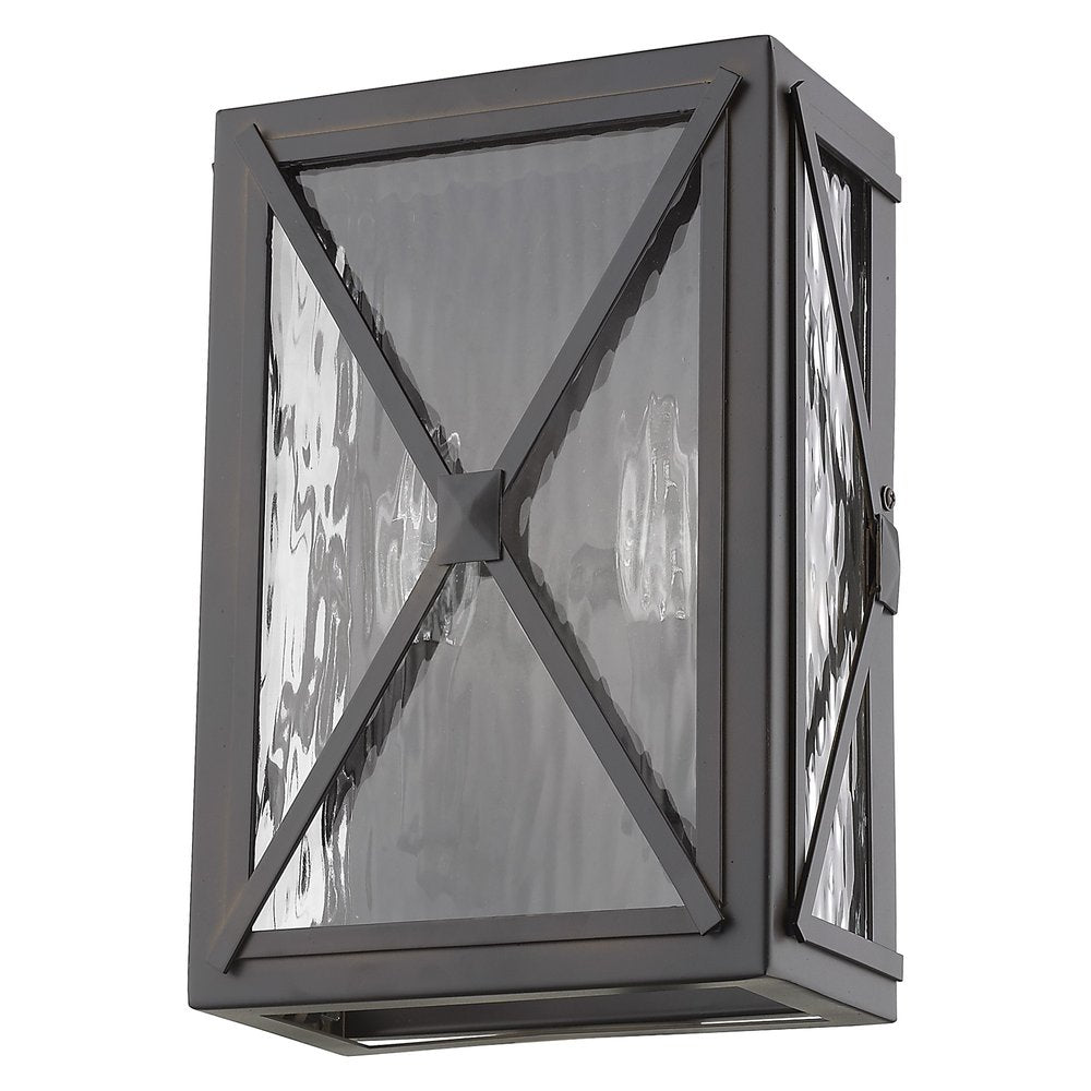 Burnished Bronze Criss Cross Water Glass Outdoor Light HomeRoots