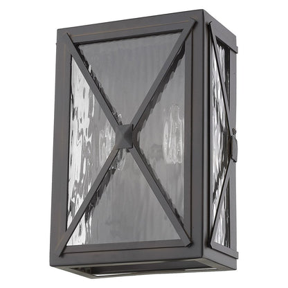 Burnished Bronze Criss Cross Water Glass Outdoor Light HomeRoots