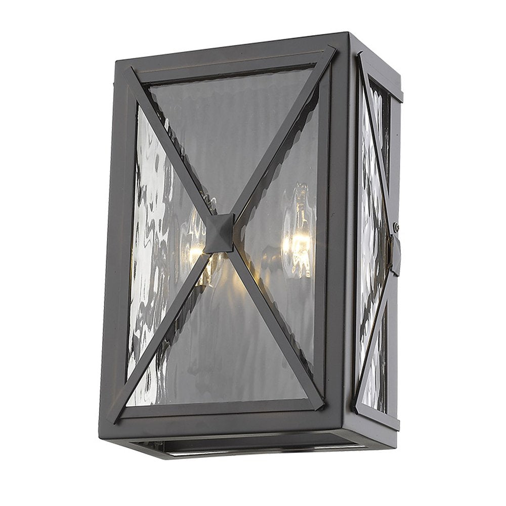 Burnished Bronze Criss Cross Water Glass Outdoor Light HomeRoots