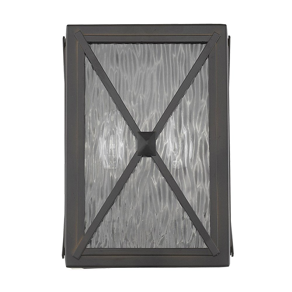 Burnished Bronze Criss Cross Water Glass Outdoor Light HomeRoots