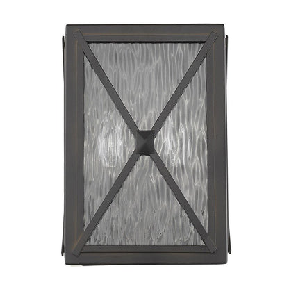 Burnished Bronze Criss Cross Water Glass Outdoor Light HomeRoots