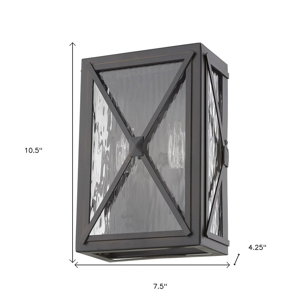 Burnished Bronze Criss Cross Water Glass Outdoor Light HomeRoots
