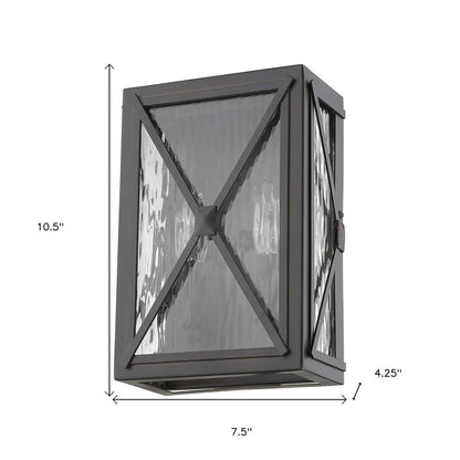 Burnished Bronze Criss Cross Water Glass Outdoor Light HomeRoots