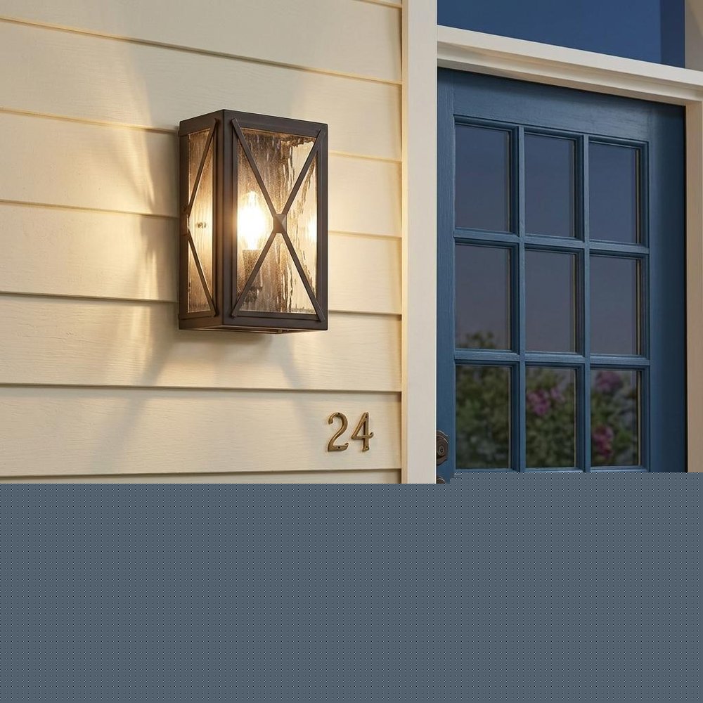 Burnished Bronze Criss Cross Water Glass Outdoor Light HomeRoots